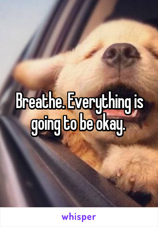 Breathe. Everything is going to be okay. 