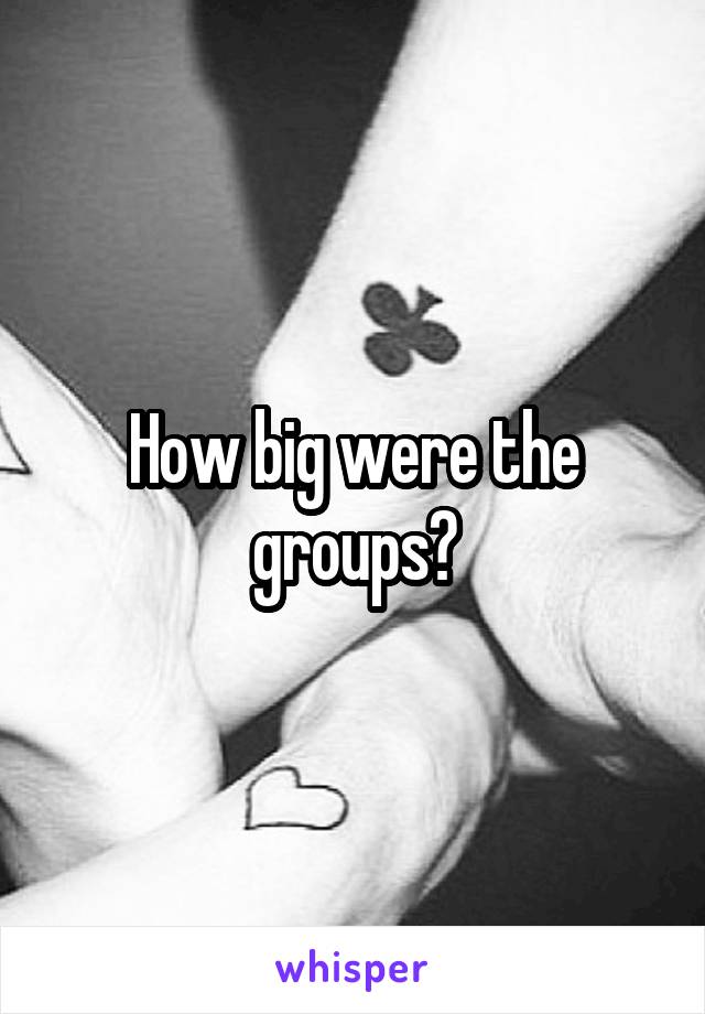 How big were the groups?