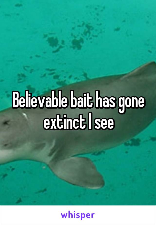 Believable bait has gone extinct I see