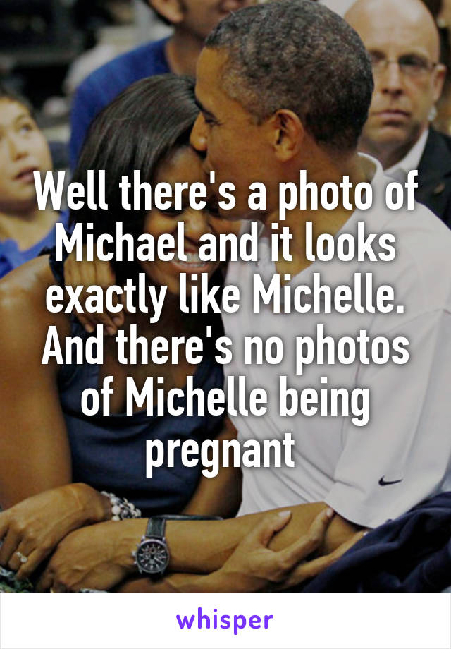 Well there's a photo of Michael and it looks exactly like Michelle. And there's no photos of Michelle being pregnant 