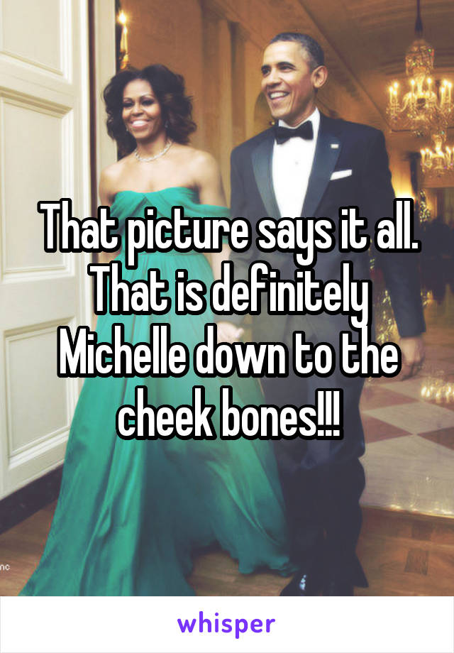 That picture says it all. That is definitely Michelle down to the cheek bones!!!