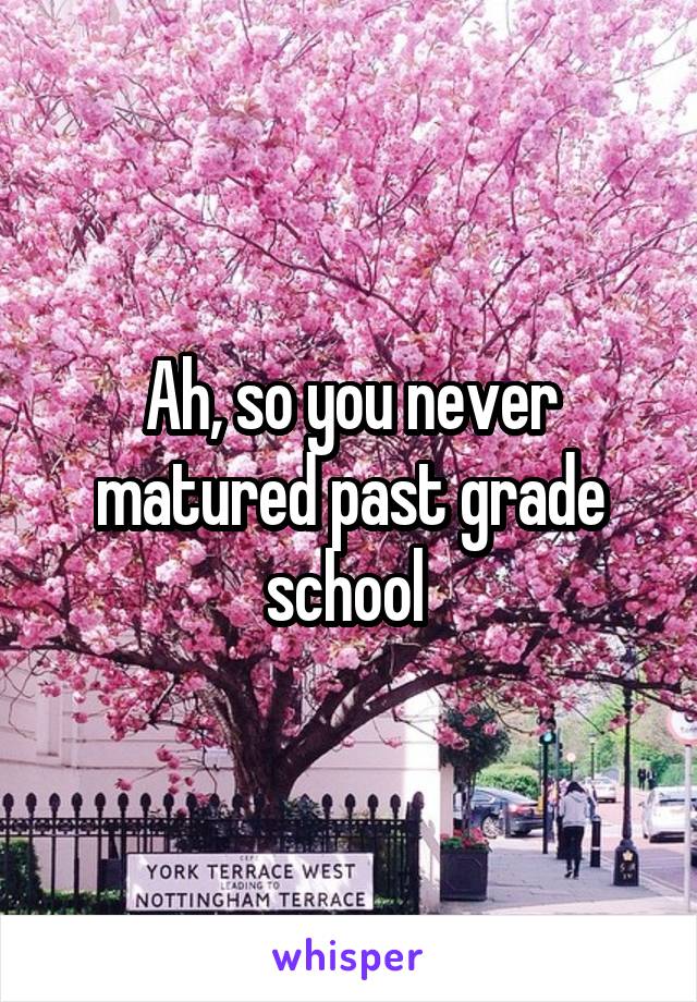 Ah, so you never matured past grade school 