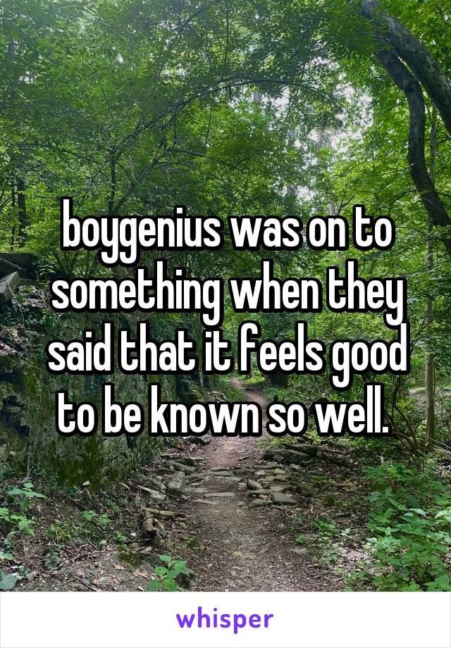 boygenius was on to something when they said that it feels good to be known so well. 