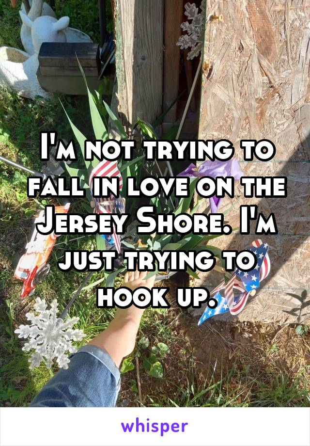 I'm not trying to fall in love on the Jersey Shore. I'm just trying to hook up.