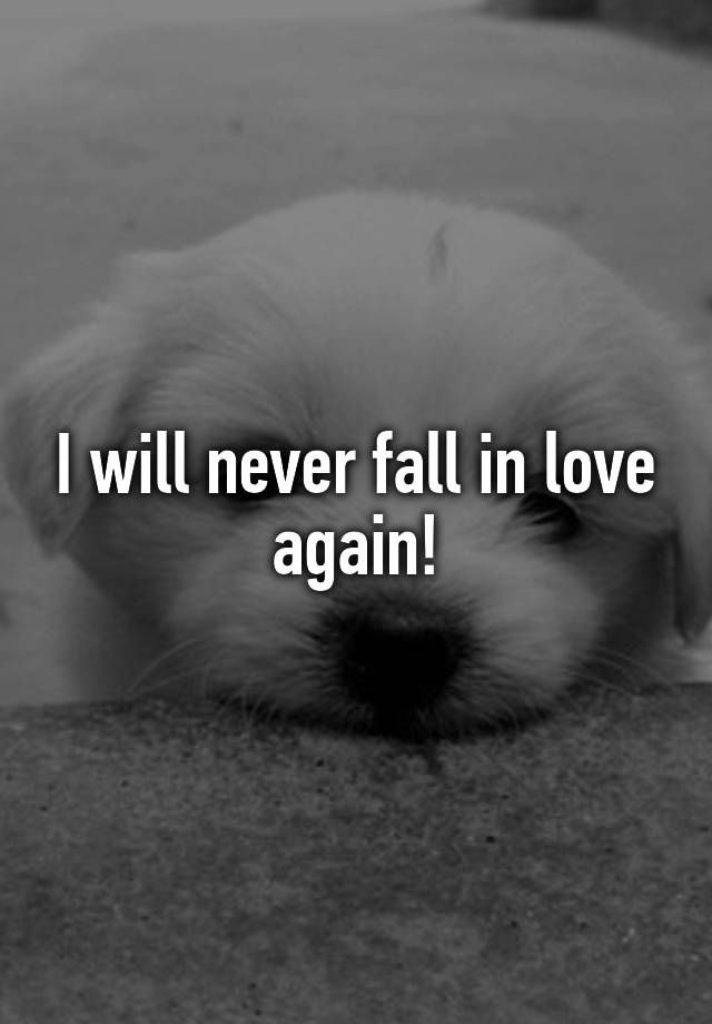 I will never fall in love again!