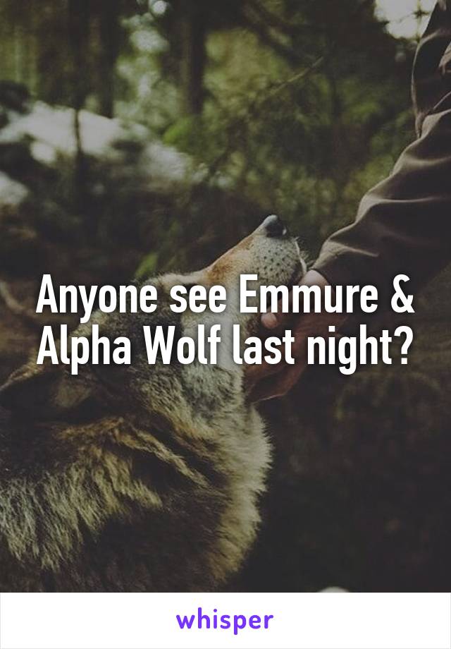 Anyone see Emmure & Alpha Wolf last night?