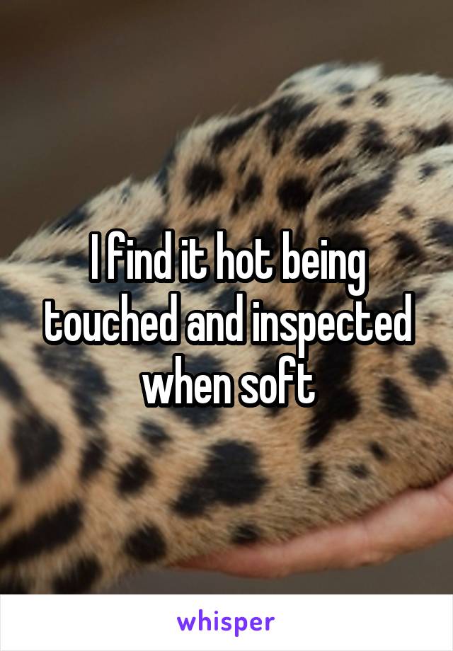 I find it hot being touched and inspected when soft