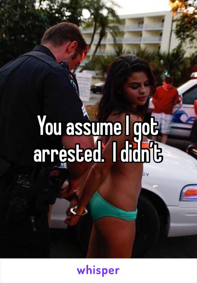 You assume I got arrested.  I didn’t 