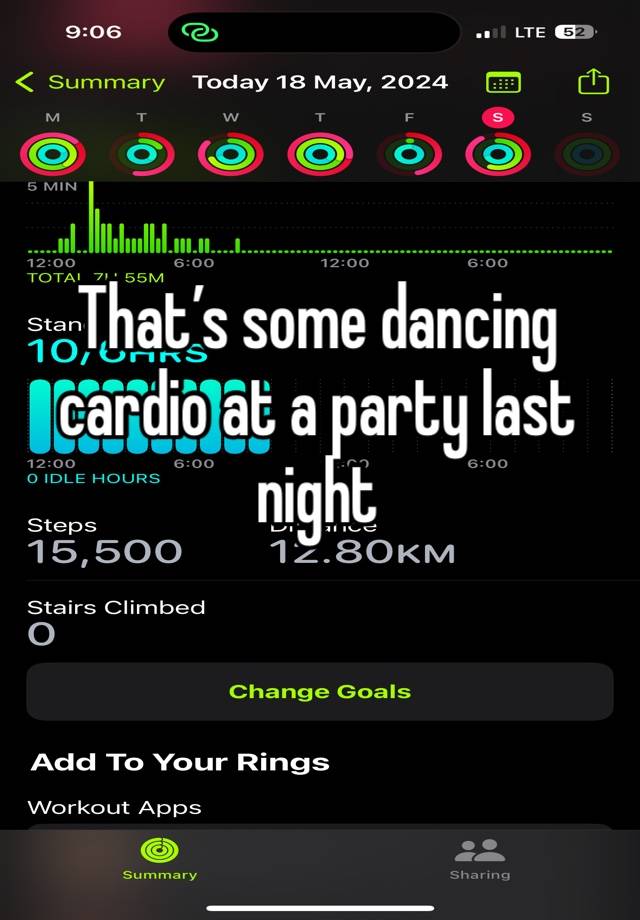 That’s some dancing cardio at a party last night