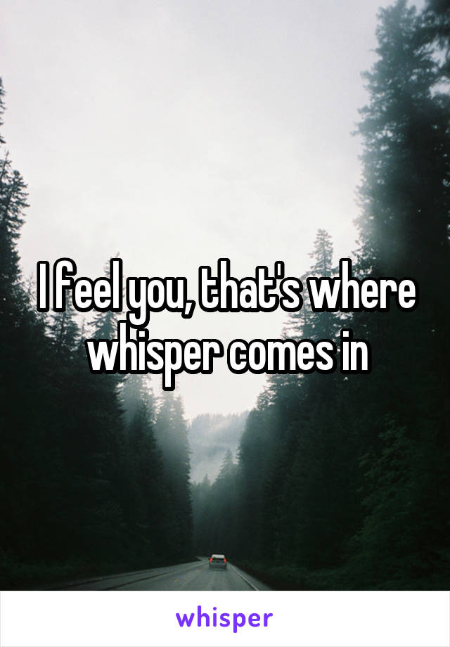 I feel you, that's where whisper comes in