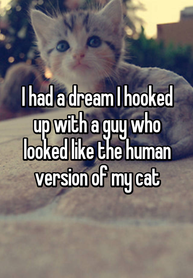 I had a dream I hooked up with a guy who looked like the human version of my cat