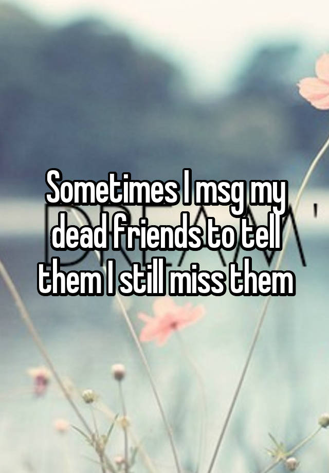 Sometimes I msg my dead friends to tell them I still miss them