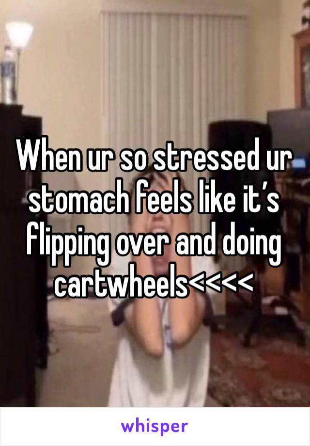 When ur so stressed ur stomach feels like it’s flipping over and doing cartwheels<<<<