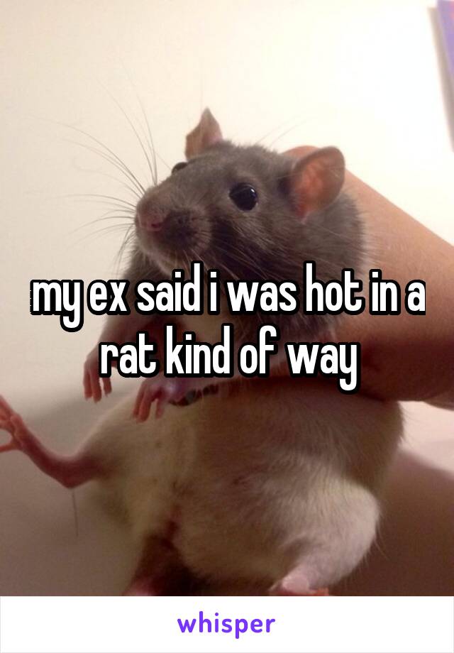 my ex said i was hot in a rat kind of way