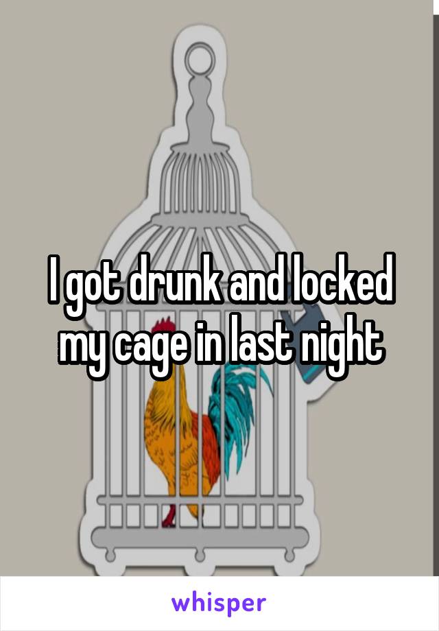 I got drunk and locked my cage in last night