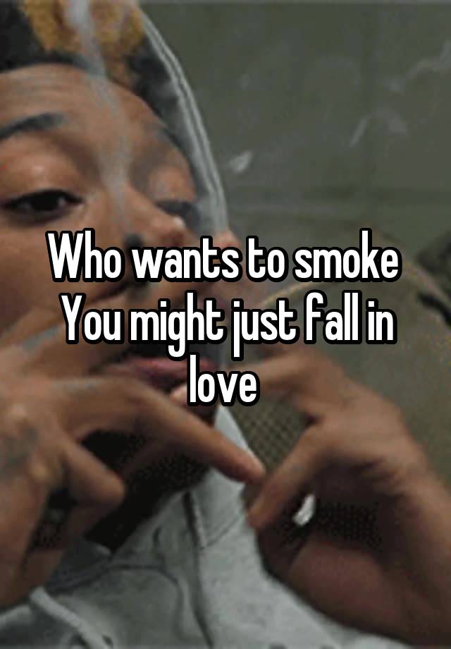 Who wants to smoke 
You might just fall in love 