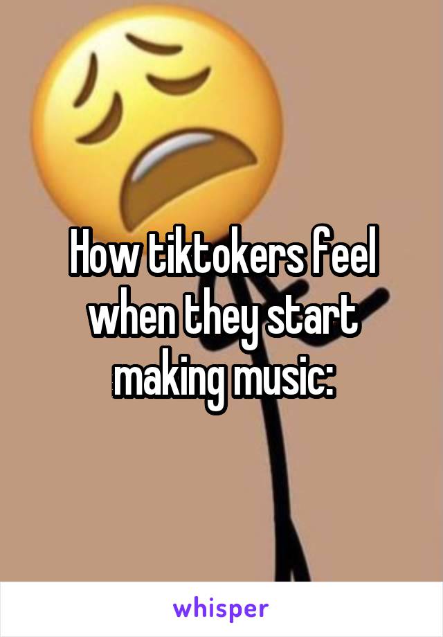 How tiktokers feel when they start making music: