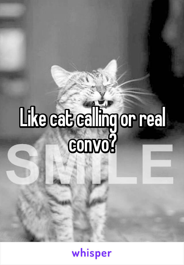 Like cat calling or real convo?