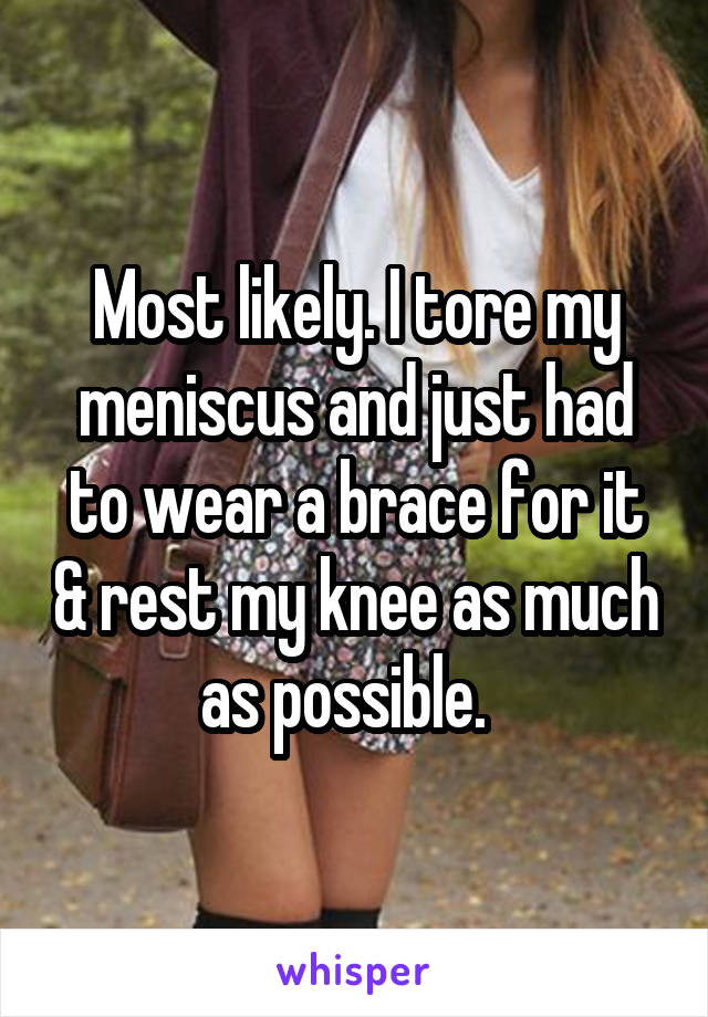 Most likely. I tore my meniscus and just had to wear a brace for it & rest my knee as much as possible.  