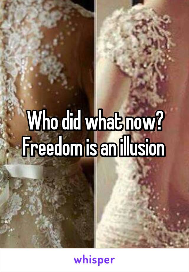 Who did what now? Freedom is an illusion 