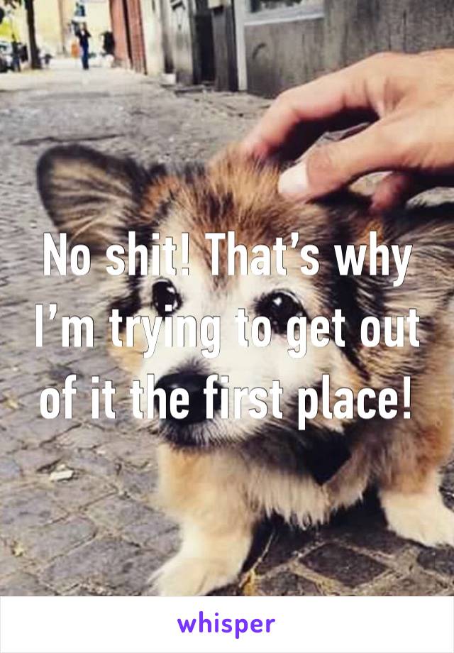 No shit! That’s why I’m trying to get out of it the first place!