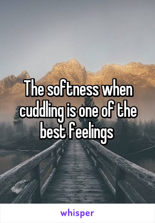 The softness when cuddling is one of the best feelings 