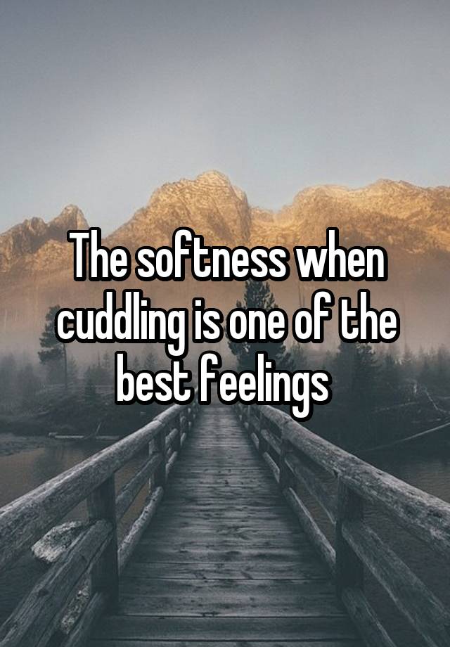 The softness when cuddling is one of the best feelings 