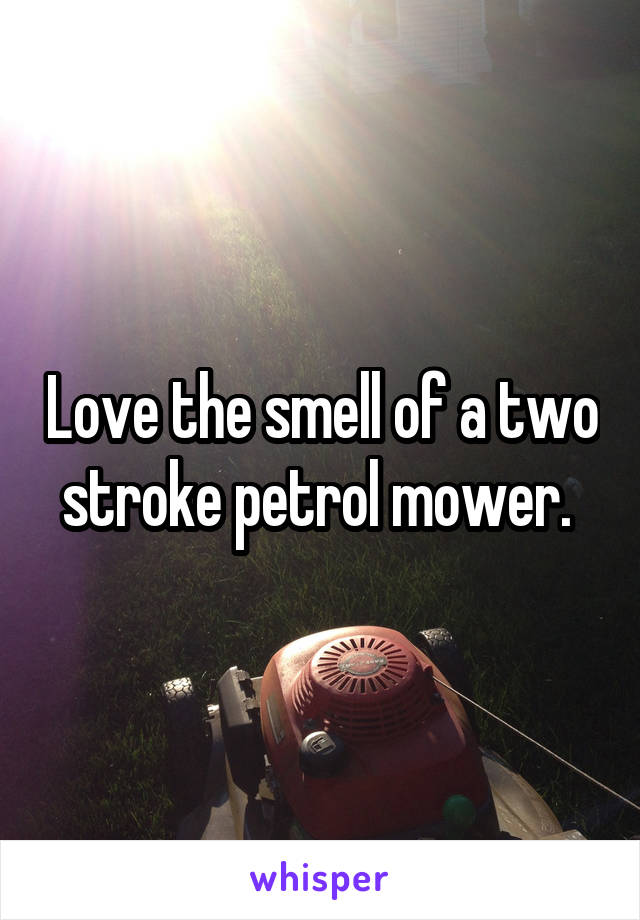 Love the smell of a two stroke petrol mower. 