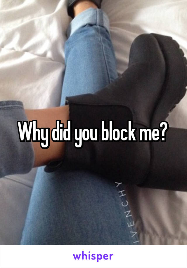 Why did you block me? 