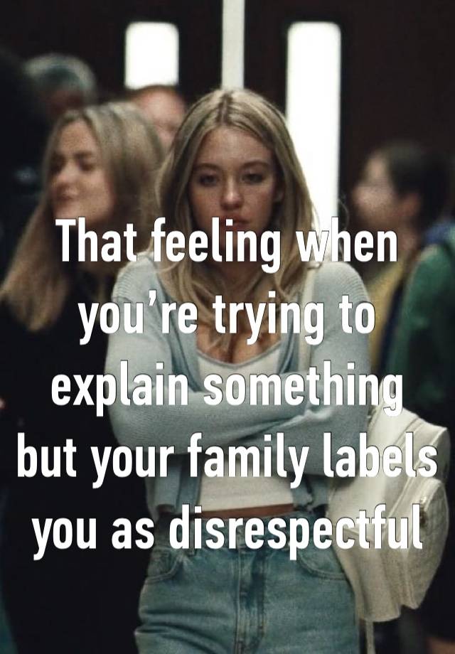 That feeling when you’re trying to explain something but your family labels you as disrespectful 