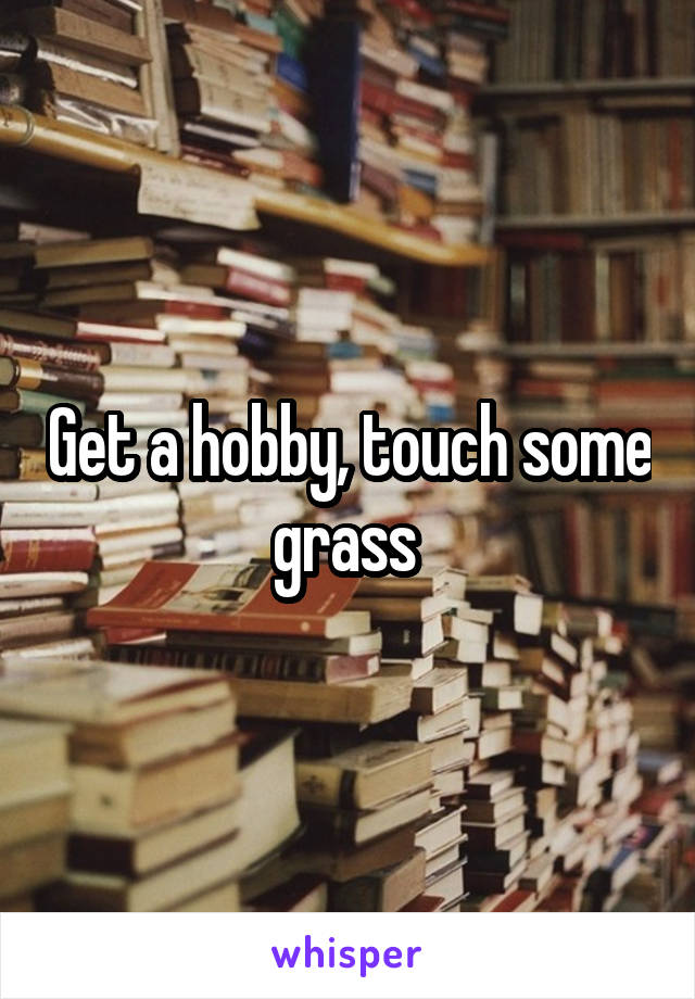 Get a hobby, touch some grass 