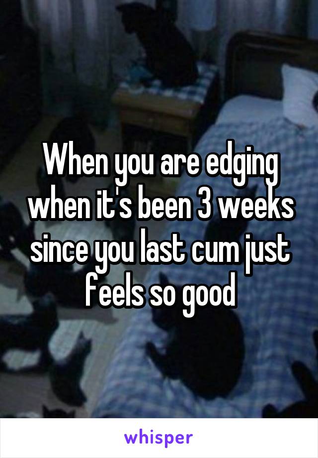 When you are edging when it's been 3 weeks since you last cum just feels so good