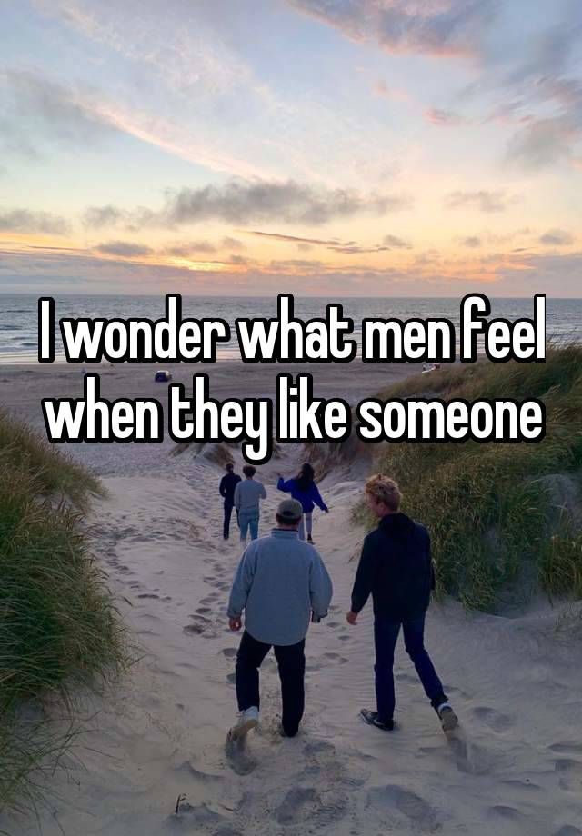 I wonder what men feel when they like someone 