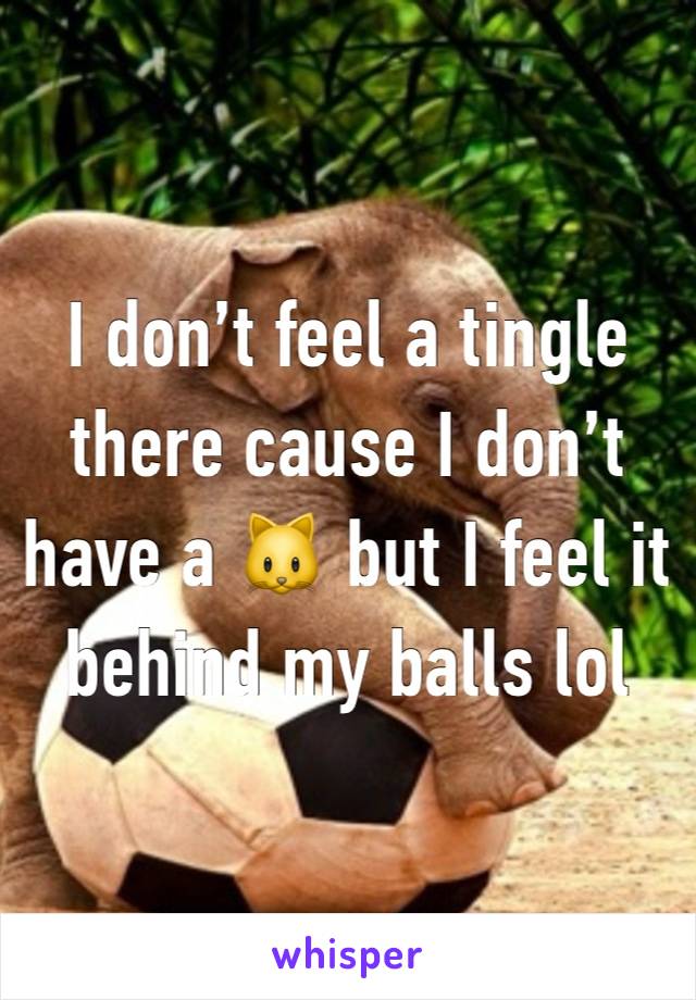 I don’t feel a tingle there cause I don’t have a 🐱 but I feel it behind my balls lol