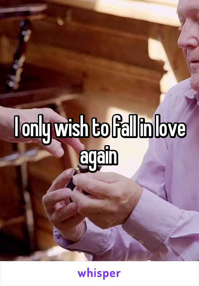 I only wish to fall in love again 