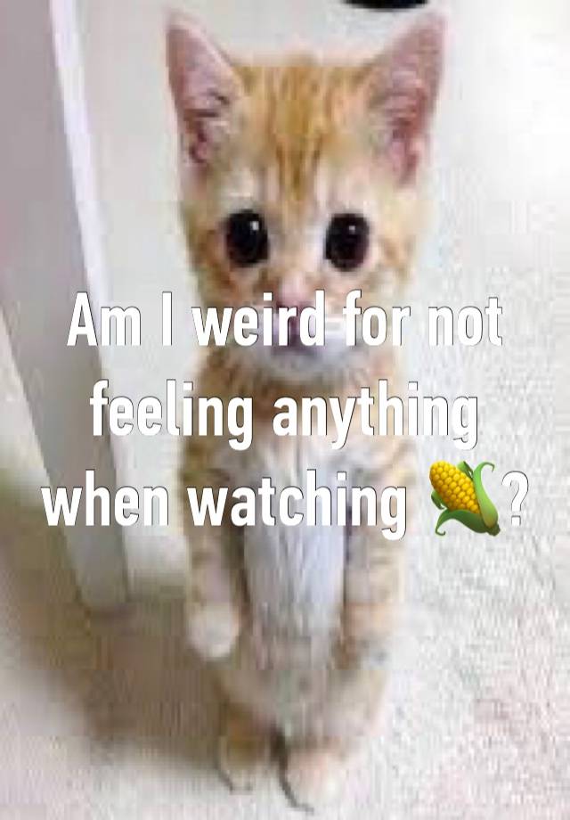 Am I weird for not feeling anything when watching 🌽?