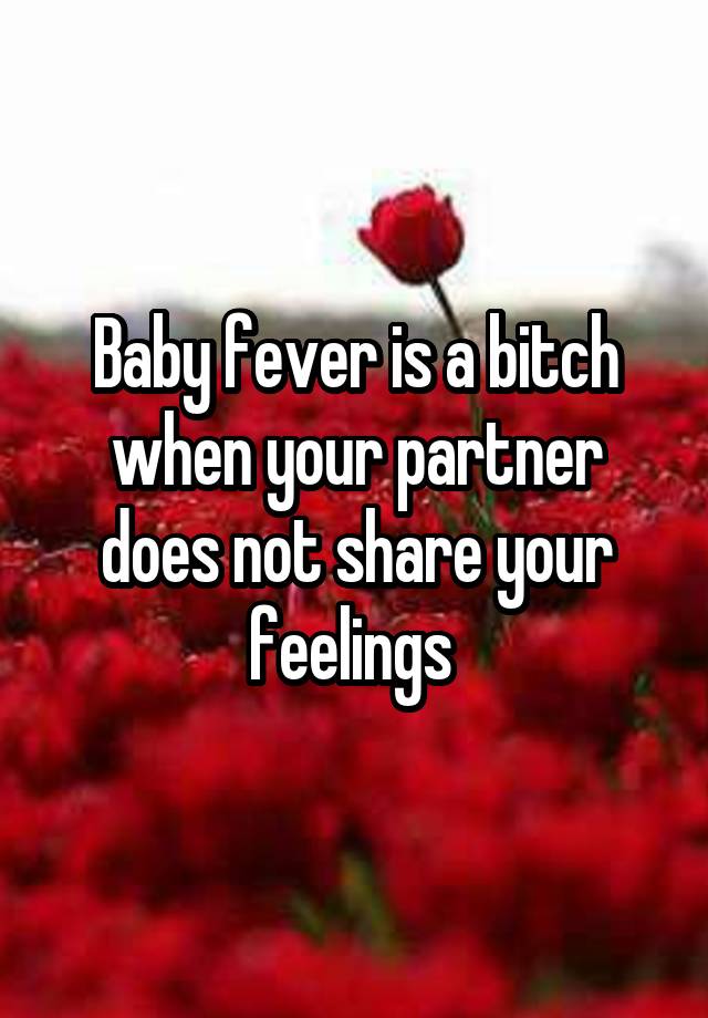 Baby fever is a bitch when your partner does not share your feelings 