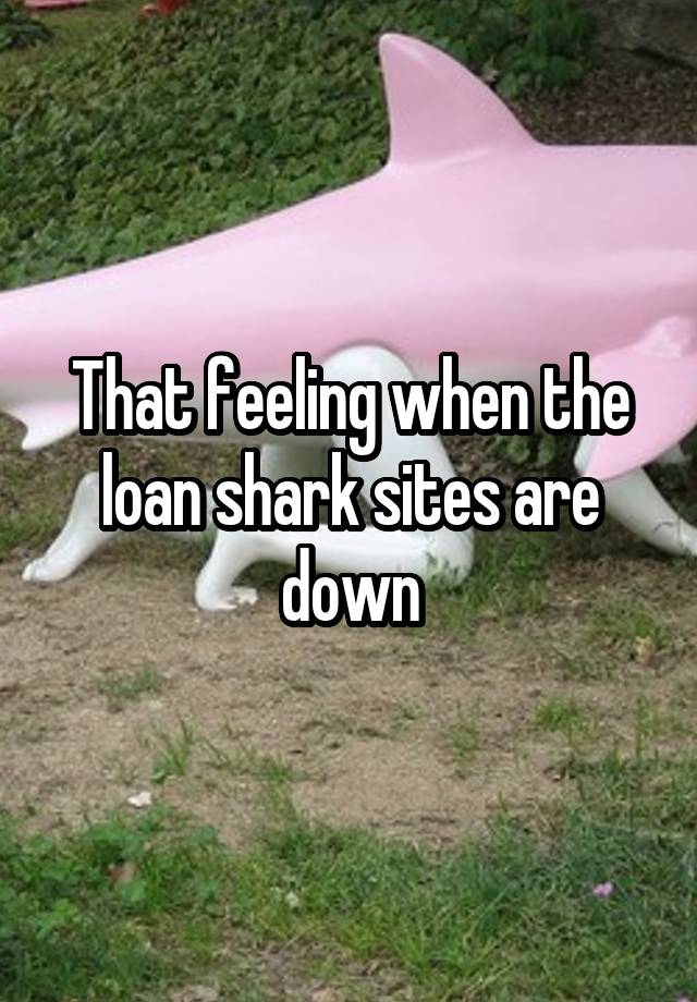 That feeling when the loan shark sites are down