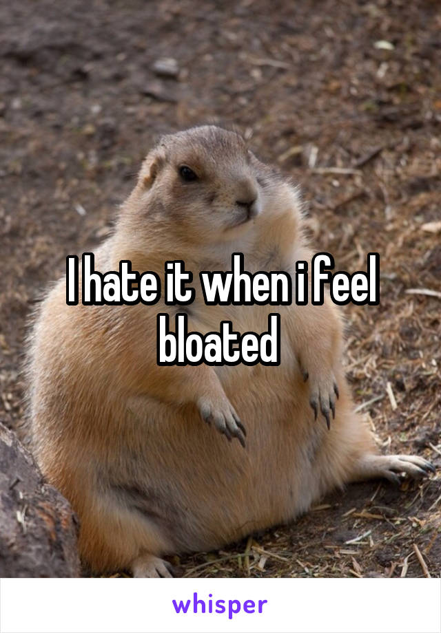 I hate it when i feel bloated 