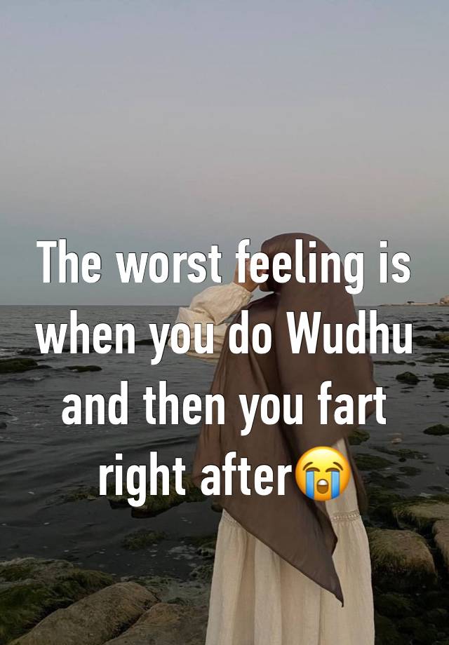 The worst feeling is when you do Wudhu and then you fart right after😭