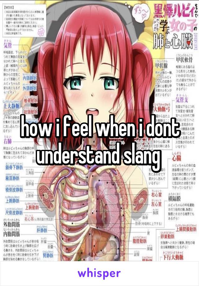 how i feel when i dont understand slang 