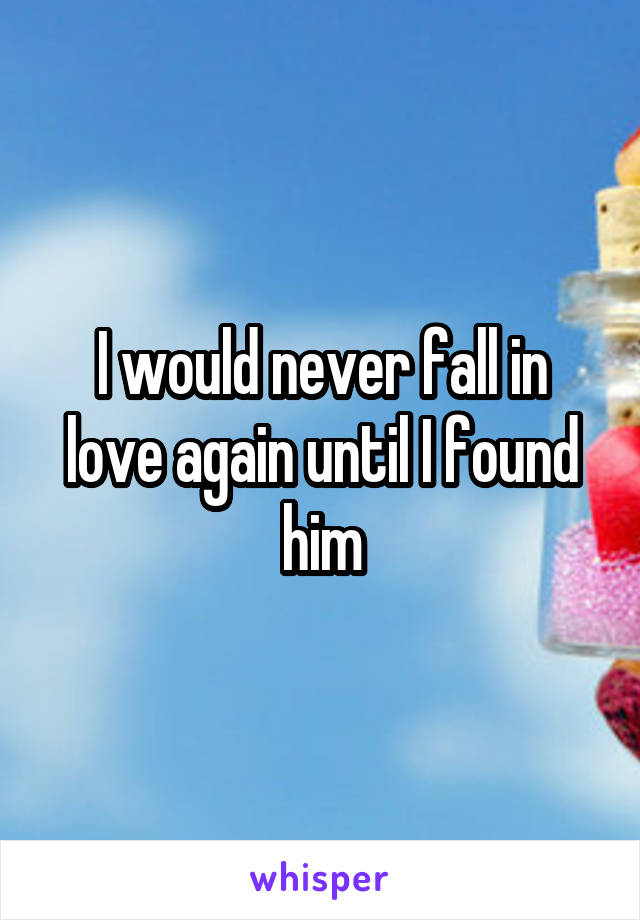 I would never fall in love again until I found him