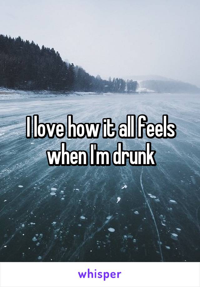 I love how it all feels when I'm drunk