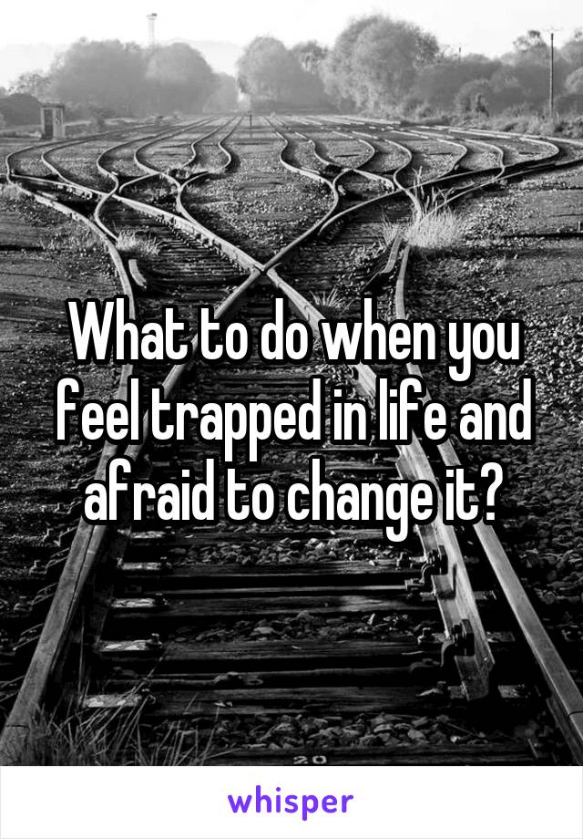 What to do when you feel trapped in life and afraid to change it?