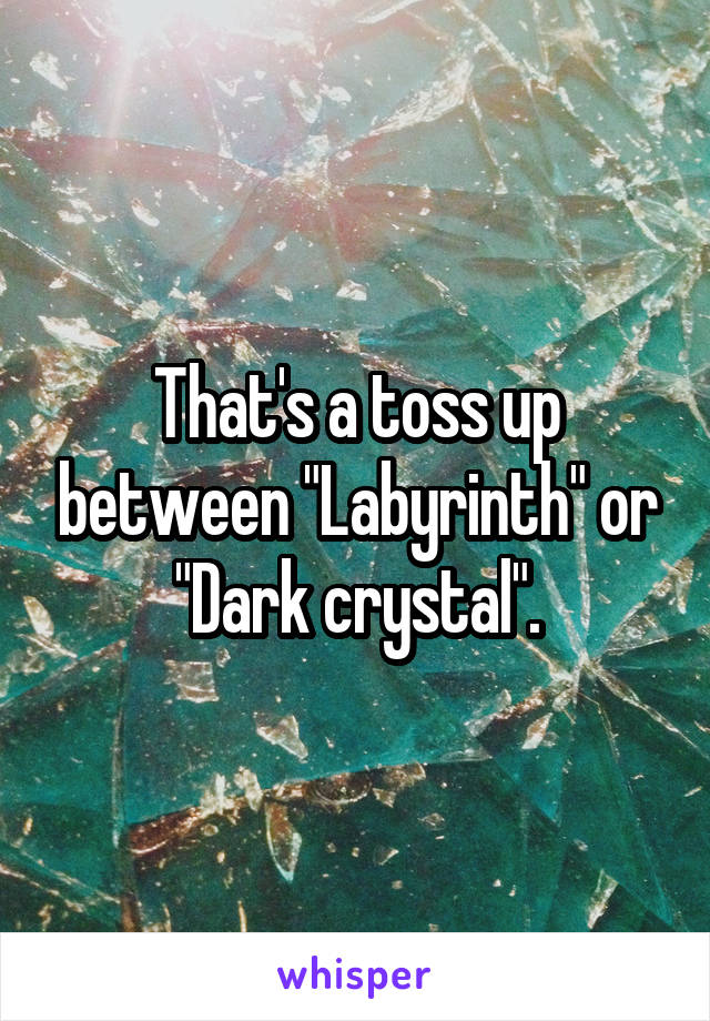 That's a toss up between "Labyrinth" or "Dark crystal".