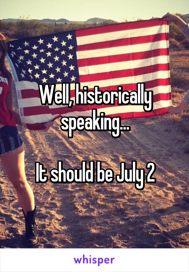 Well, historically speaking...

It should be July 2