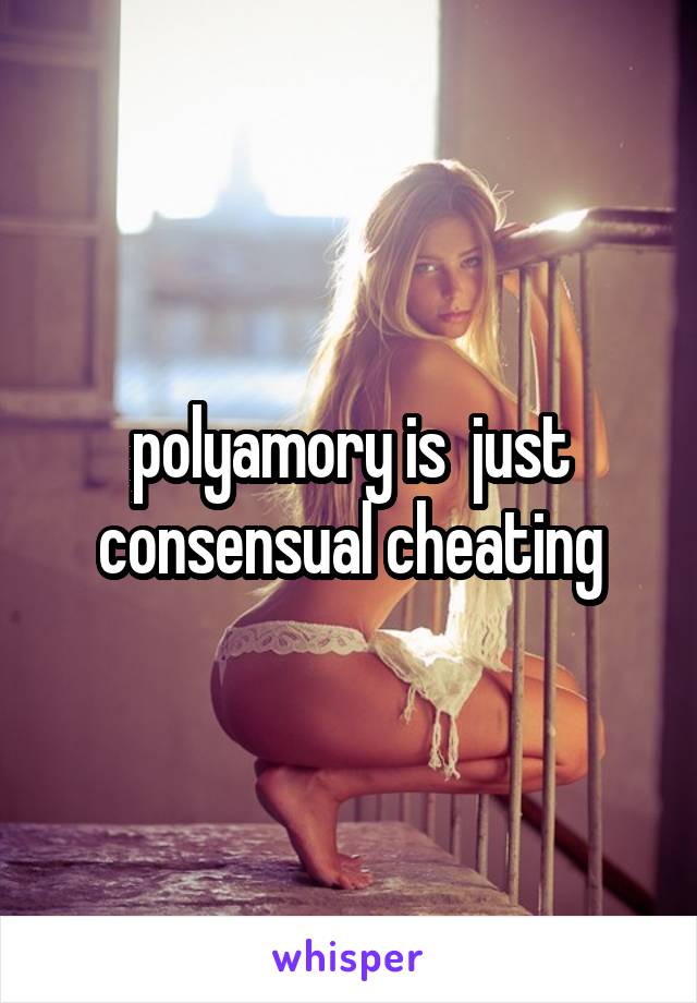 polyamory is  just consensual cheating