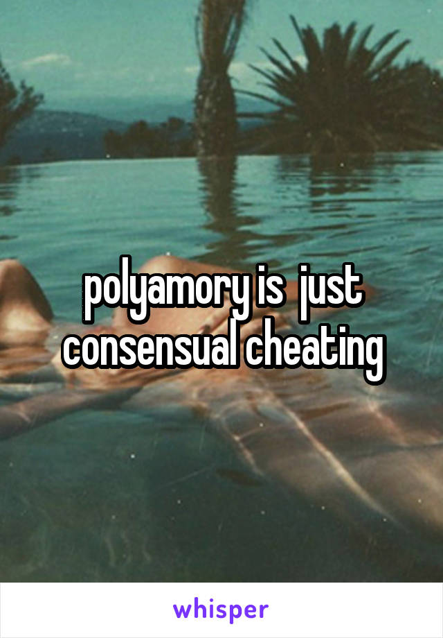 polyamory is  just consensual cheating