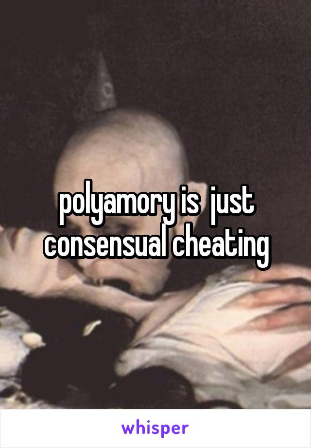 polyamory is  just consensual cheating