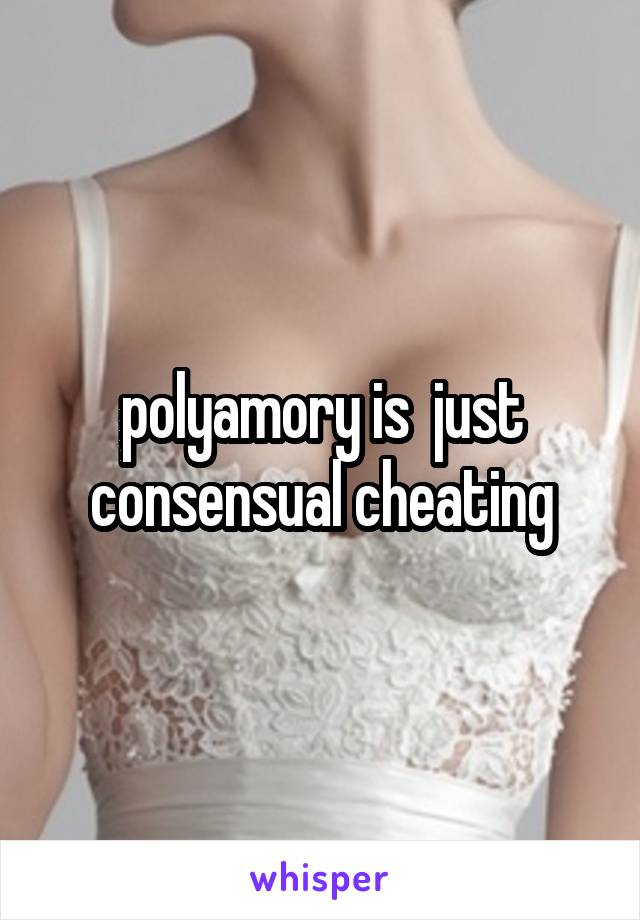 polyamory is  just consensual cheating